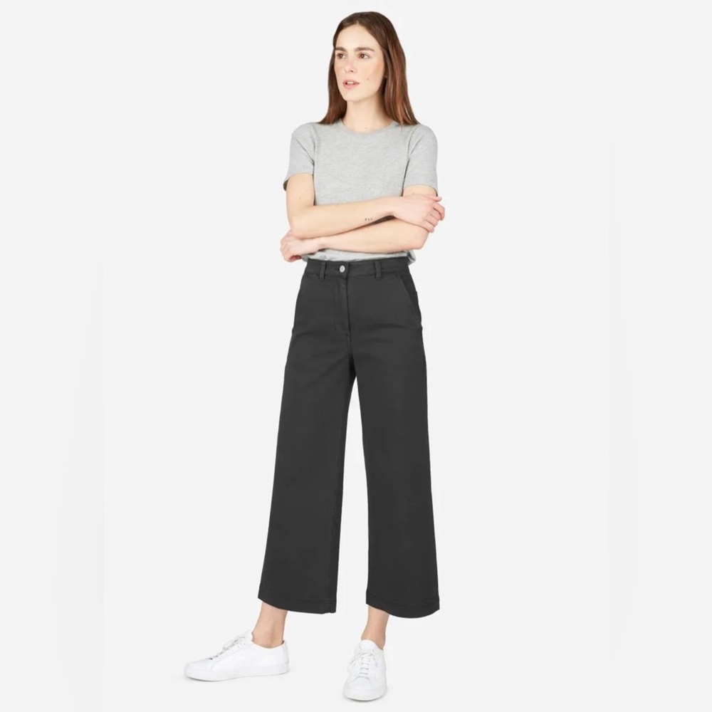 Everlane Black Wide Leg Cropped Pants